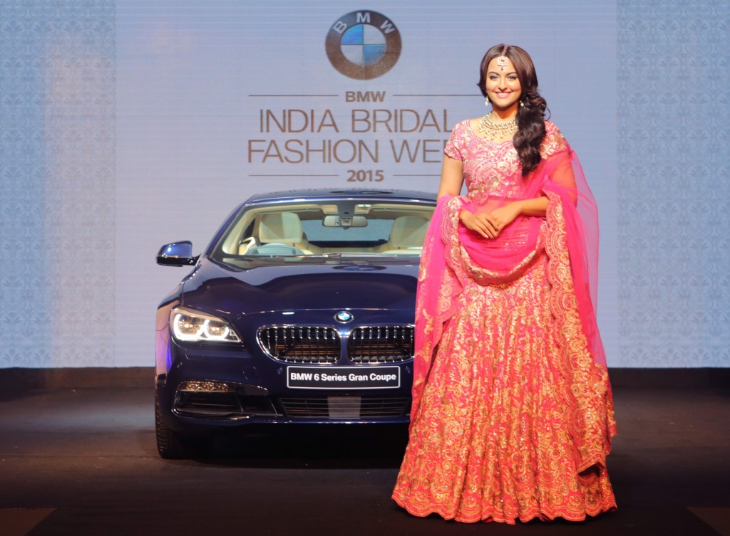 Sonakshi Sinha with the new BMW 6 Series Gran Coupe at BIBFW 2015 curtain raiser