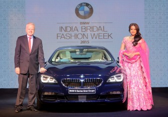 The new BMW 6 Series Gran Coupé launched at the BMW India Bridal Fashion Week 2015 curtain raiser