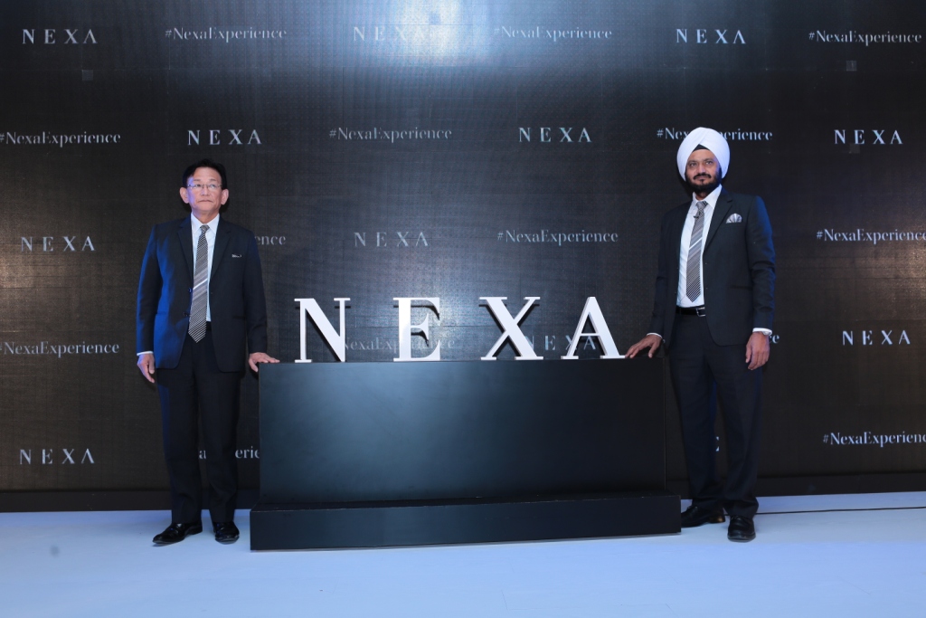 Kenichi Ayukawa, MD & CEO and R S Kalsi, ED, M&S Maruti Suzuki India Ltd, launch the NEXA – A New Premium Automotive Experience 23 July 2015 (1)