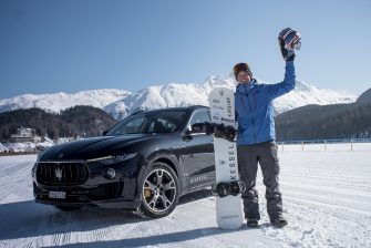 Towed by Maserati Levante – British Snowboard sensation Jamie Barrow breaks Guinness World Record for fastest speed on a snowboard!