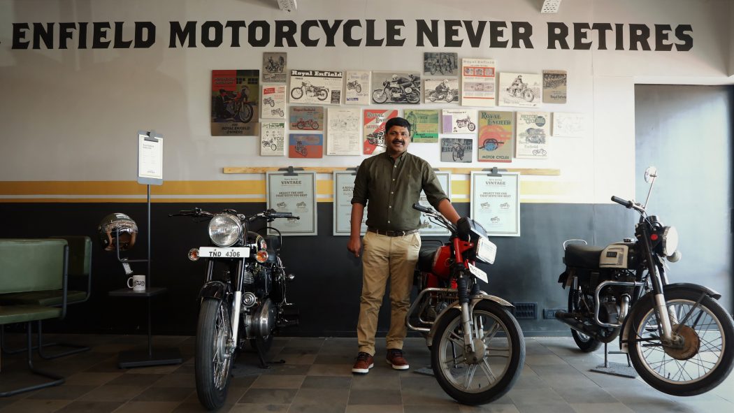 Mr. Shaji Koshy, Head India+ Business, Royal Enfield at the launch of the first Vintage Store in Chennai