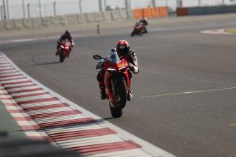 Ducati’s chief test rider Alessandro Valia breaks the BIC track record in the Panigale V4S